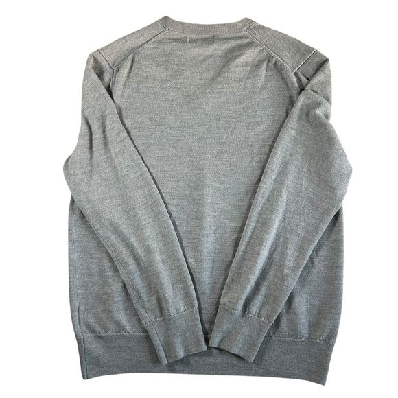 Brooks Brothers V-Neck Sweater Mens XL Gray Long Sleeve Italian Yarn Merino Wool - Picture 4 of 8